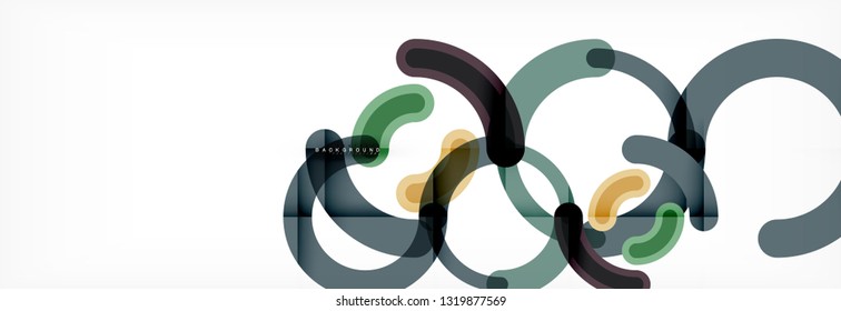 Line design circles abstract background, vector illustration