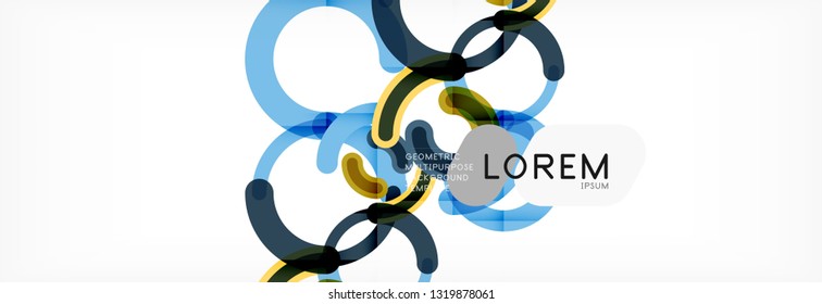 Plano de fundo abstrato dos círculos de design de linha, ilustração de vetor