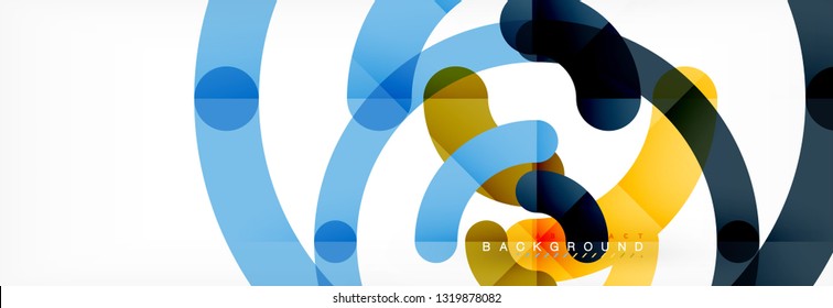 Line design circles abstract background, vector illustration