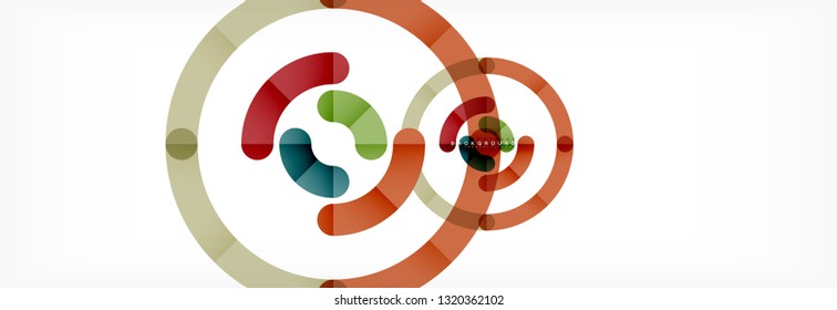 Line design circles abstract background, vector illustration