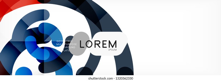 Line design circles abstract background, vector illustration