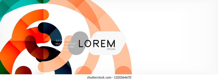 Line design circles abstract background, vector illustration