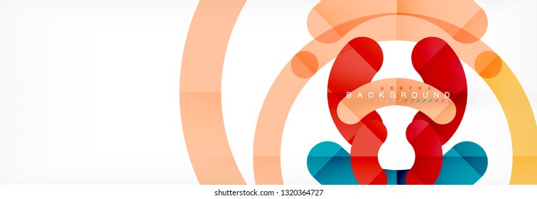 Line design circles abstract background, vector illustration