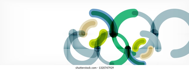 Line design circles abstract background, vector illustration