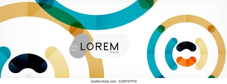 Line design circles abstract background, vector illustration