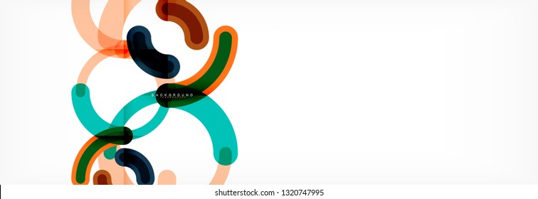 Line design circles abstract background, vector illustration