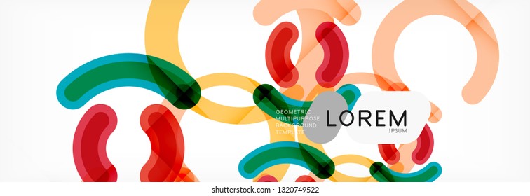 Line design circles abstract background, vector illustration
