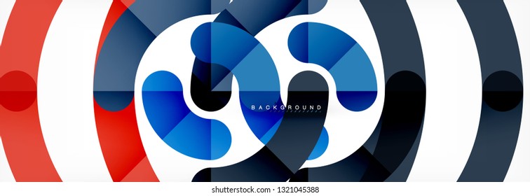 Line design circles abstract background, vector illustration