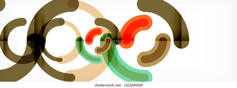 Line design circles abstract background, vector illustration