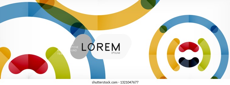 Line design circles abstract background, vector illustration