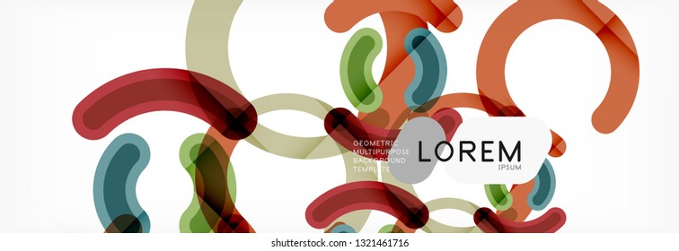 Line design circles abstract background, vector illustration