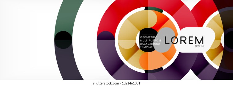 Line design circles abstract background, vector illustration