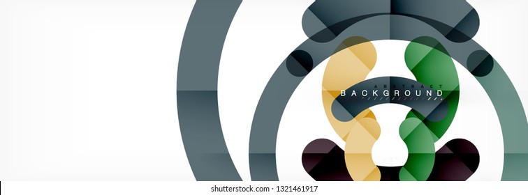 Line design circles abstract background, vector illustration