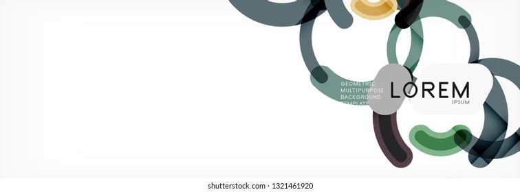 Line design circles abstract background, vector illustration