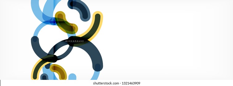 Line design circles abstract background, vector illustration