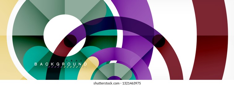 Line design circles abstract background, vector illustration