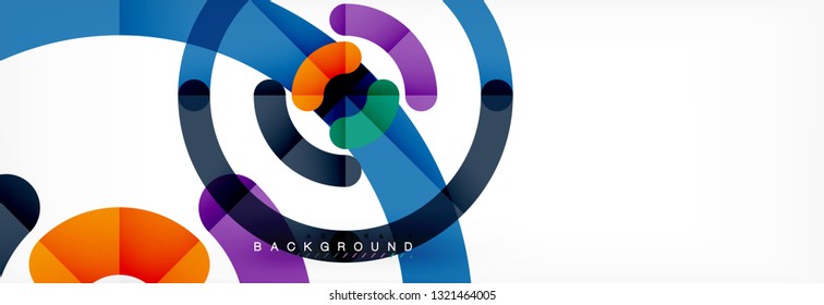 Line design circles abstract background, vector illustration