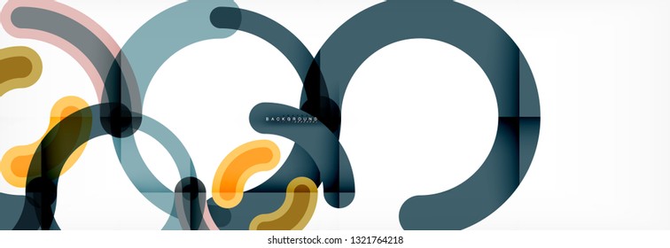 Line design circles abstract background, vector illustration