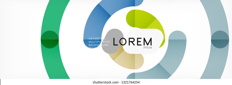 Line design circles abstract background, vector illustration