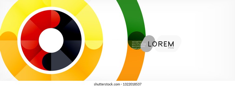 Line design circles abstract background, vector illustration