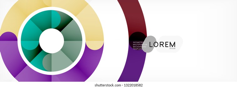 Line design circles abstract background, vector illustration