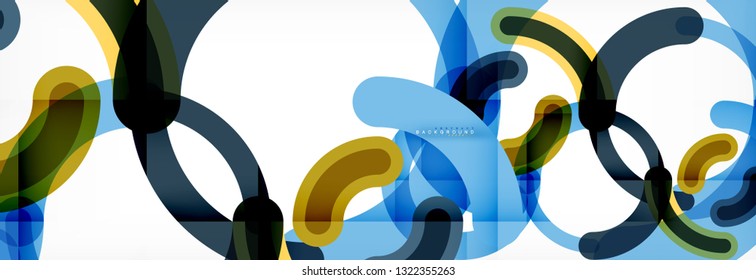 Line design circles abstract background, vector illustration