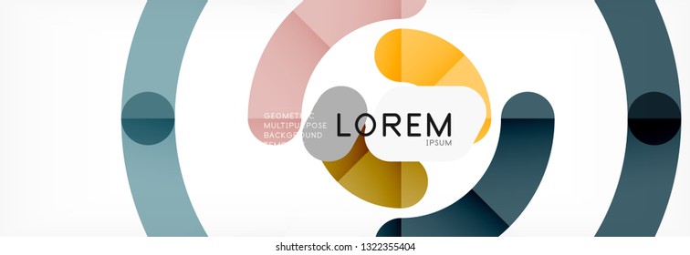 Line design circles abstract background, vector illustration