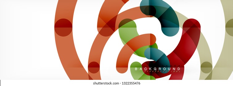 Line design circles abstract background, vector illustration