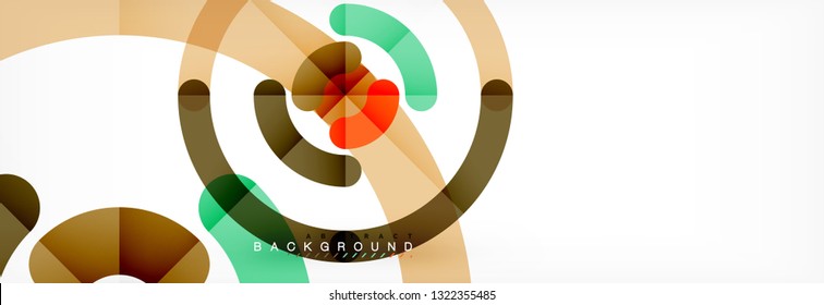 Line design circles abstract background, vector illustration