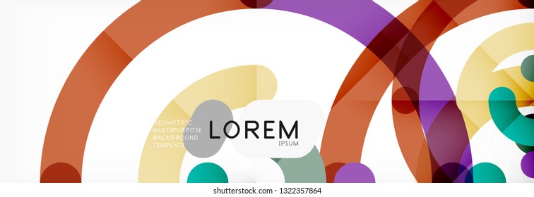 Line design circles abstract background, vector illustration