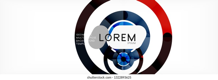 Line design circles abstract background, vector illustration