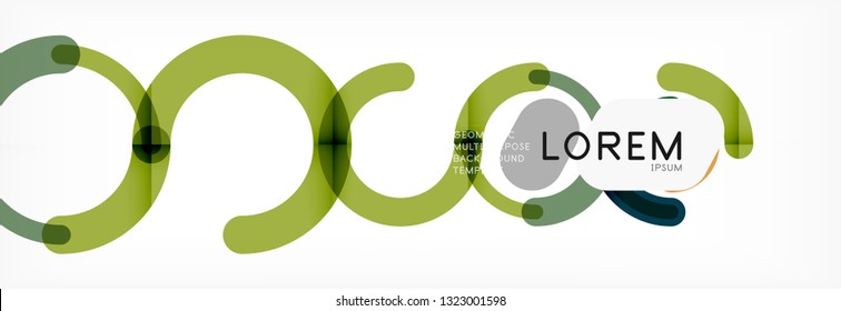 Line design circles abstract background, vector illustration