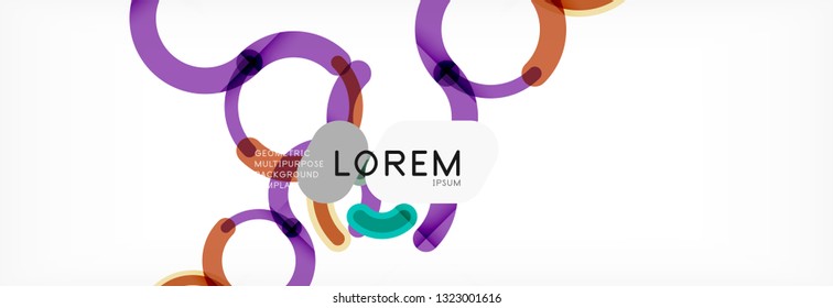 Line design circles abstract background, vector illustration