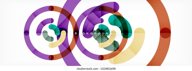 Line design circles abstract background, vector illustration