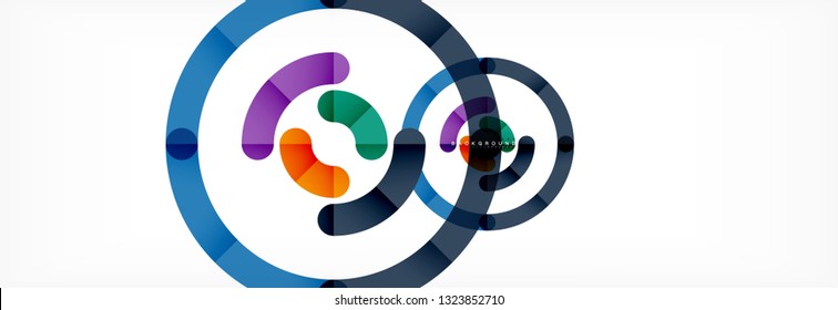 Line design circles abstract background, vector illustration