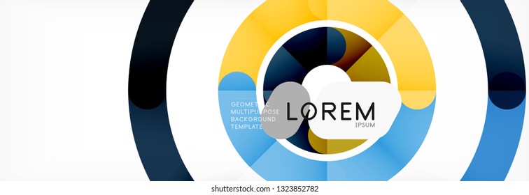 Line design circles abstract background, vector illustration