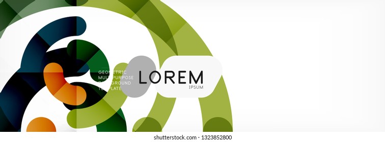 Line design circles abstract background, vector illustration