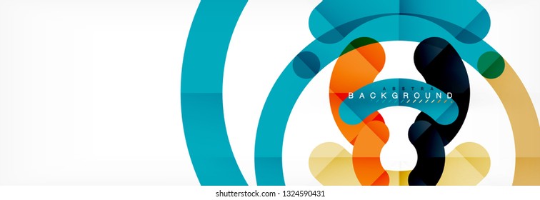 Line design circles abstract background, vector illustration