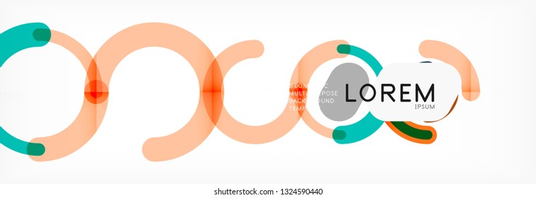 Line design circles abstract background, vector illustration
