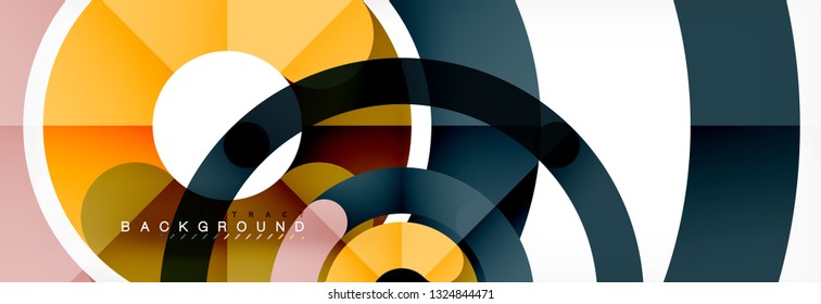 Line design circles abstract background, vector illustration
