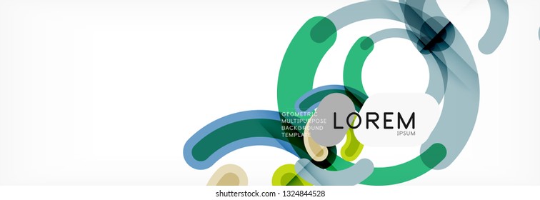 Line design circles abstract background, vector illustration