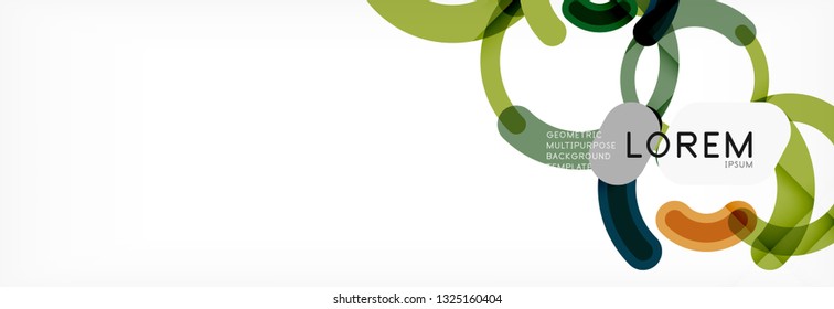 Line design circles abstract background, vector illustration