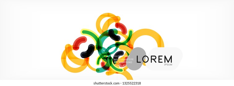 Line design circles abstract background, vector illustration