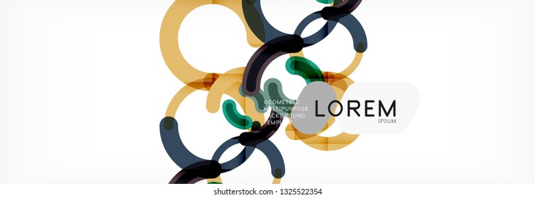 Line design circles abstract background, vector illustration