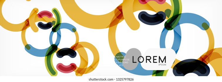 Plano de fundo abstrato dos círculos de design de linha, ilustração de vetor