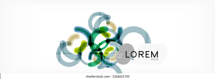 Line design circles abstract background, vector illustration