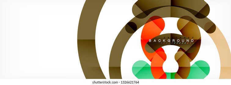 Line design circles abstract background, vector illustration