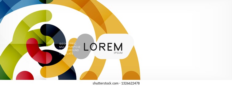 Line design circles abstract background, vector illustration