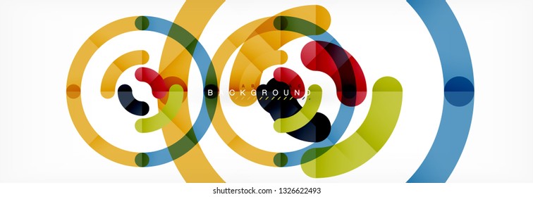 Line design circles abstract background, vector illustration