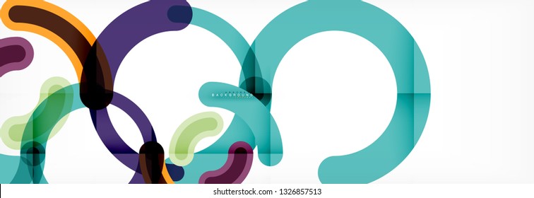 Line design circles abstract background, vector illustration